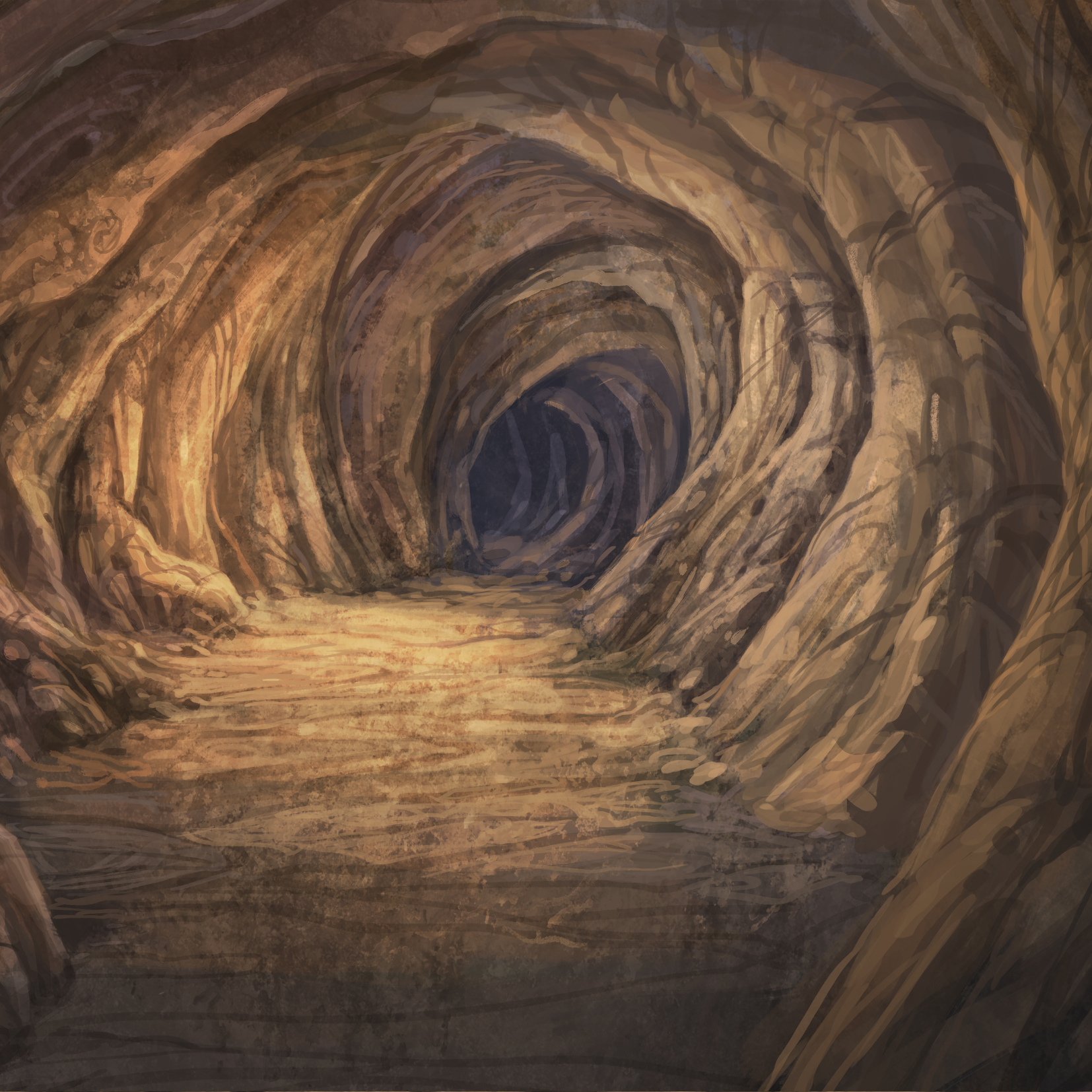 DarkCave Dark Cave with torchlight by noreekly on Adobe Stock